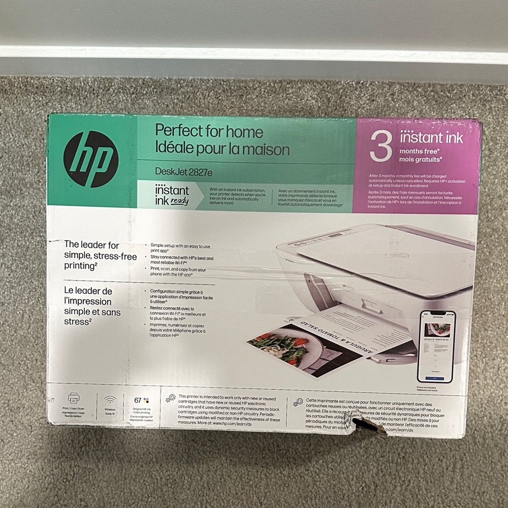 HP White DeskJet 2827e All-in-One Printer - Picture 2 of 16
